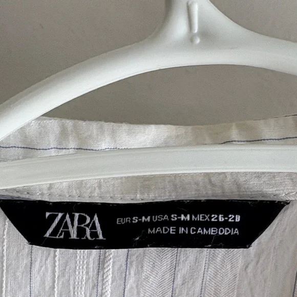 Zara Ivory Striped Shirt - Picture 2 of 4